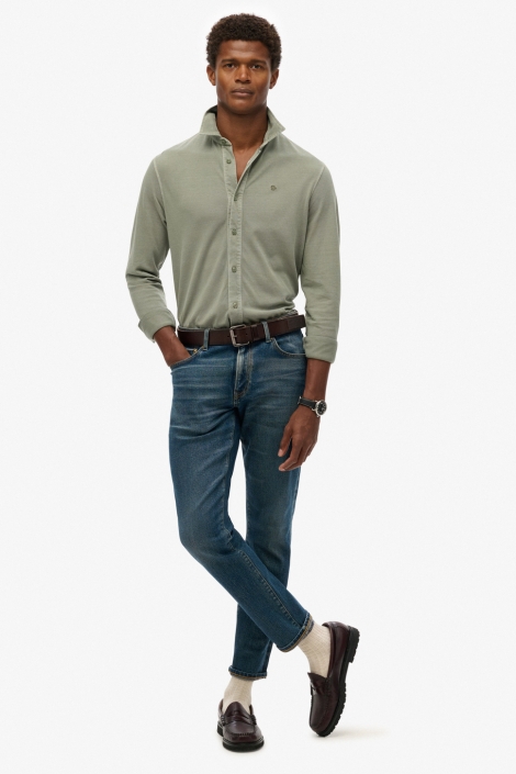 Superdry vintage destroy pique ls shirt
